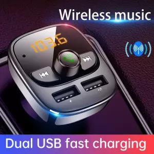 자동차 Mp3 플레이어 블루투스 54 FM 송신기 차량용 충전기 어댑터 듀얼 USB 지원 TF 카드 및 U 핸즈프리