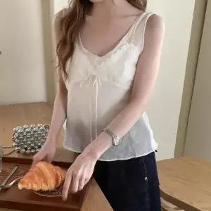 여성 데이트룩 여성스러운 리본 시스루 나시 블라우스_25307444_588872