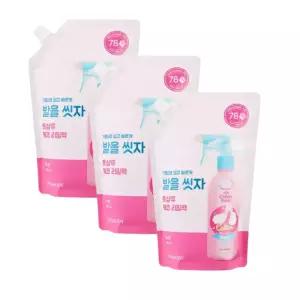 온더바디 발을씻자 코튼풋샴푸 비누향 리필 500ml 3개