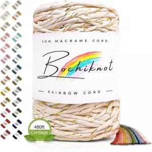보치낫 싱글 스트랜드 마크라메 코드 5mm x 160yds 150m - 초보자용 부드러운 면 로프 벽걸이 식물 걸이