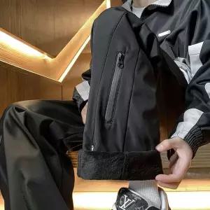 [하프클럽/]와이드 일자핏 남자 팬츠 기모팬츠 허리밴딩 드로우스트링 겨울
