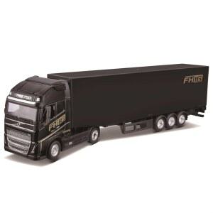 Bburago 1 /43 볼보 FH16 그로브 트롤러 750 XXL 트레일러 장착 블랙 / 레이스 미니카 다이캐스트카 완제품 18-31461 (FH 16)
