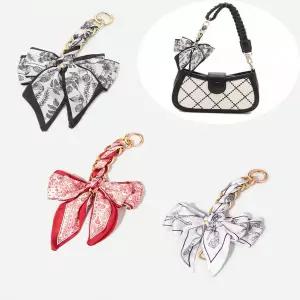 수제 짠 실크 Bowknot 가방 연장 체인 여성 핸드백 숄더 백 DIY 패션 액세서리