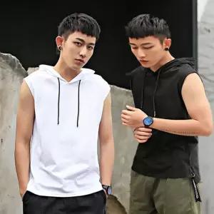 [룽스_62]소재 멋진 후드 민소매 쿨링민소매티셔츠 티셔츠