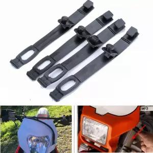 4pcs 오토바이 라이트 페어링 고무 스트랩 먼지 자전거 전조등 고정 브래킷 어셈블리 부품