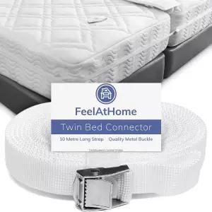 FeelAtHome 트윈 침대 컨버터 - 킹 매트리스 조이너 33피트 길이의 연결 스트랩