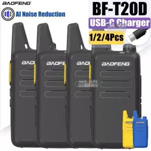 바오펑 미니 무전기 T20D USBC 충전기 5KM 장거리 노이즈 감소 UHF 업그레이드 T20 캠핑 여행 용