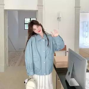 스트레인지 여자 데일리룩 자켓 가죽 봄옷 코트 KUK1