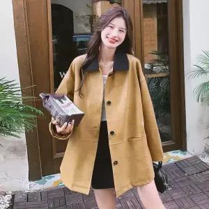 스트레인지 여자 데일리룩 자켓 가죽 봄옷 코듀로이 코트 KUK1
