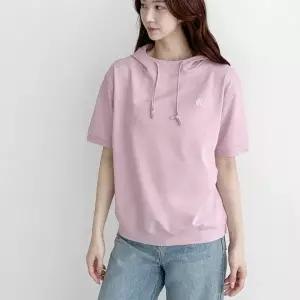 여자 여름후드티 자수 반팔 베이직핏 데일리 티셔츠_25248165_588872