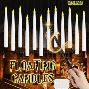 LED초 1210 개 마술 지팡이와 LED 부동 촛불 비행 결혼식 깜박이는 휴일 불타는 FLAMELESS