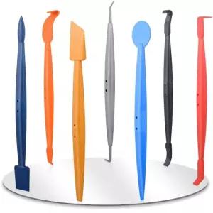 QIKUSI 7pcs 비닐 카 랩 마그네틱 스퀴지 세트 손목 밴드 자석 창문 틴트 도구 가방 자동차 스티커 필름