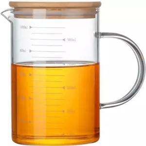 유리 피처 뚜껑이 있는 6.9 *4 차 우유 커피 주방 또는 레스토랑용 34OZ/1000ML 1 PCS