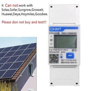 CHINT DDSU666 단상 DIN 레일 100A 80A CT RS485 ModBus 양방향 전력 인버터 스마트 에너지 전기 미터