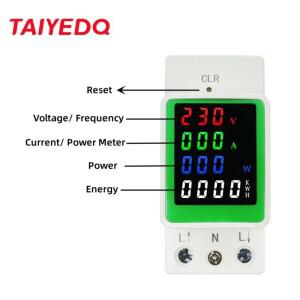 Din 레일 전력 에너지 계량기 전자 Kwh 전력계 멀티 디지털 전류계 80-270V 100A