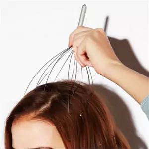 헤드 마사지기 두피 핸드 헬드 Scratcher 릴리버 목 스트레스 및 의사 스틸 볼 도구