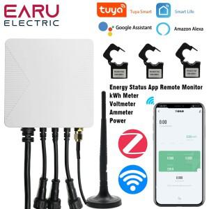 Tuya ZigBee WiFi 스마트 3 상 에너지 미터 KWh 전력 모니터 단상 500A 80A CT 클램프 전류 변압기