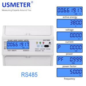백라이트가   380V 에너지 미터 다기능 볼트 앰프 와트 삼상 전기 전력계 RS485 Modbus