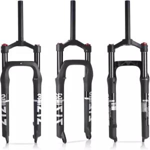 B 볼라니 26 4.0인치 뚱뚱한 타이어 MTB 에어 서스펜션 포크 - 120mm 여행 간격 허브 QR 크라운 잠금
