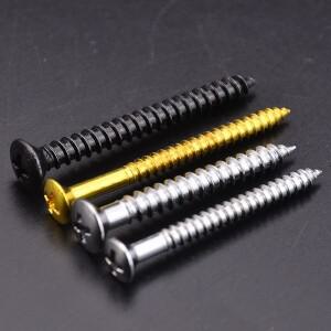 4.2MM/5.1MM 일렉트릭 기타 베이스 볼트/넥 조인트 나사 크롬/골드/블랙