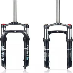 ZTZ 26 x 4.0 인치 뚱뚱한 타이어 MTB 서스펜션 포크 - 100mm 여행 간격 허브 QR 수동 잠금 스프링 산악
