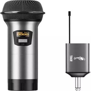 TONOR 무선 마이크 노래방 노래 파티 결혼식 DJ 연설 200피트 TW620 실버 1Mic용 충전식 수신기 포함