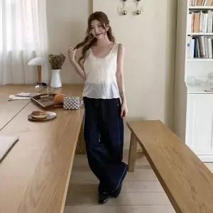 여자 데이트룩 페미닌 리본 시스루 나시 블라우스_25210930_588872
