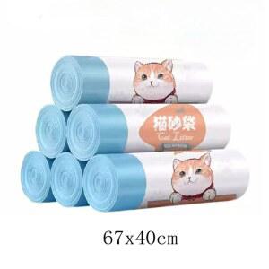 고양이 화장실 라이너 변기 쓰레기 봉투 두꺼운 수거 67X40CM 배설물 사이즈 보관용 배변 스트링 애완용품