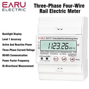 80A 3상 다기능 에너지 미터 양방향 전기 kWh RS485 판독용 원격 통신 AC 380V