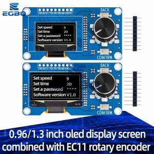 12PCS 0.961.3 인치 SSD1306 SH1106 Arduino 용 EC11 로터리 엔코더 모듈 IIC 인터페이스와 결합 된 흰색 o