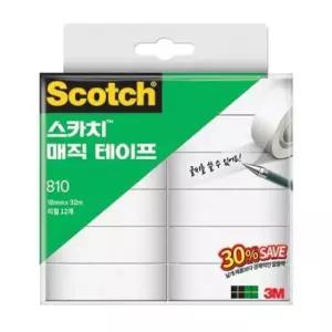 투명테이프 메모하는 매직테이프 리필 30) 쓰리엠 스카치 (810R_12_18x32M_세이빙 팩 1개 3M