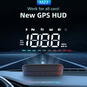 M23 차량용 GPS 헤드업 디스플레이 온보드 속도계 전면 유리 프로젝터 과속 경보