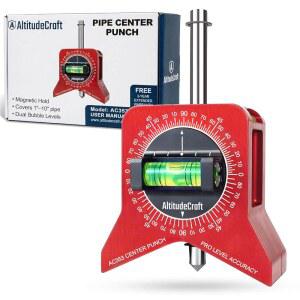 ALTITUDECRAFT 마그네틱 센터 레벨 360도 파이프 파인더 펀치 다이 버블 도구
