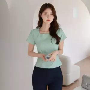 [시크라인] 레민스 페플럼 트위드 블라우스