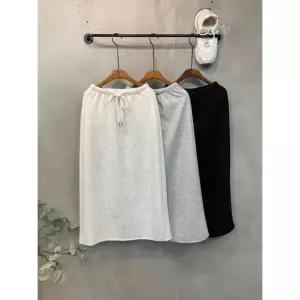 (FREE)요치 베이직 H라인 트임 밴딩 롱 스커트 3color