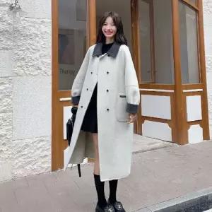 여사친 울 롱 모피 코트 더블 CH1