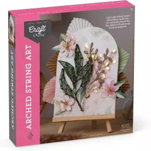 크래프트 크러쉬 DIY 스트링 아트 공예 키트 - 청소년 및 성인을 위한 플로럴 인테리어 디자인 활동 자수