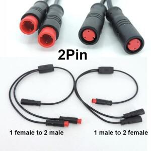 M8 2Pin Y 분배기 전자 자전거 케이블 1 남성 2 여성1 여성 전기 플매트 카펫 러그 스쿠터 브레이크 신호