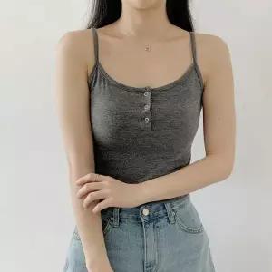 [하프클럽/]여자 단추 탱크 슬림핏 내의 SS 끈 일상룩 나시