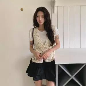 [하프클럽/]여성 여름 니트 베스트 뷔스티에 레이어드 조끼