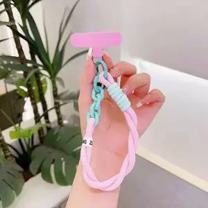 체인타이 핸드폰 손목 스트랩 홀더 로프 태그 2p 핑크-WFO9P79