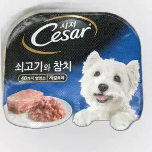 시저 Cesar 쇠고기와 참치 애견 반려견 사료 100g