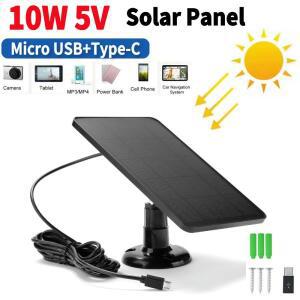 보안 카메라용 10W 5V 태양광 패널 2 in 마이크로 USB 및 Type-C 포트 조명 시스템용 IP CCTV 돔