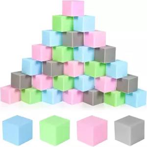 크라운존 48팩 소프트 폼 큐브 블록 실내 놀이터 헬스장 등반 및 트램펄린을 위한 플레이 핏 필러 안전