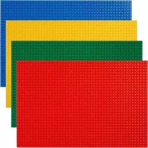 ZENFUN 4 팩 건축용 바닥판 10 x 15 /25.5x38 CM 주요 벽돌 브랜드와 호환되는 클래식 그린 블루 레드