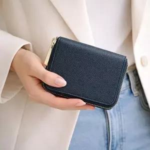 고품질 마르스 아코디언 지퍼 카드지갑 인조가죽 (네이비) 아코디언지퍼카드지갑 아코디언지퍼지갑 WFO9OW