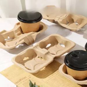 배달 음료 캐리어 보냉 커피 접이식 종이 식당 받침대 종이컵 세트 카페 배달음료