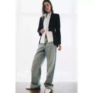 [정품] 자라 자켓 데일리 야상 아웃터 ZARA ZW 컬렉션 비대칭 블레이저 - 블랙