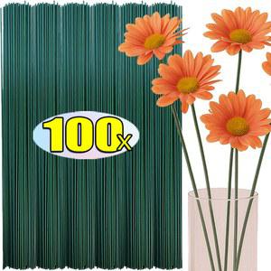 꽃철사 10050PCS 인공 그린 꽃 줄기 홈 꽃다발 파티 와이어 대한 인테리어에 재료 수제