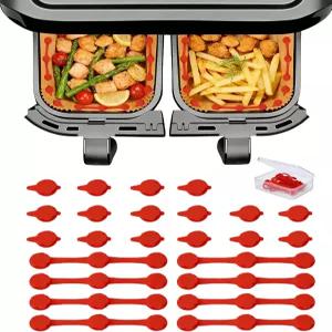 24PCS 에어프라이어 라이너 자석 에어프라이어용 실리콘 양피지 및 일회용 헤비 듀티 액세서리로 종이 연소